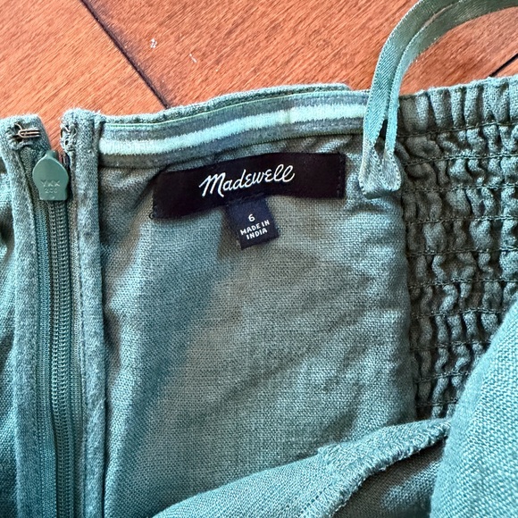 Madewell Strapless Linen Green Midi Dress - Picture 9 of 10